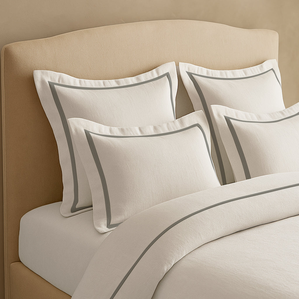 Linen Frame Trim Duvet Cover Set