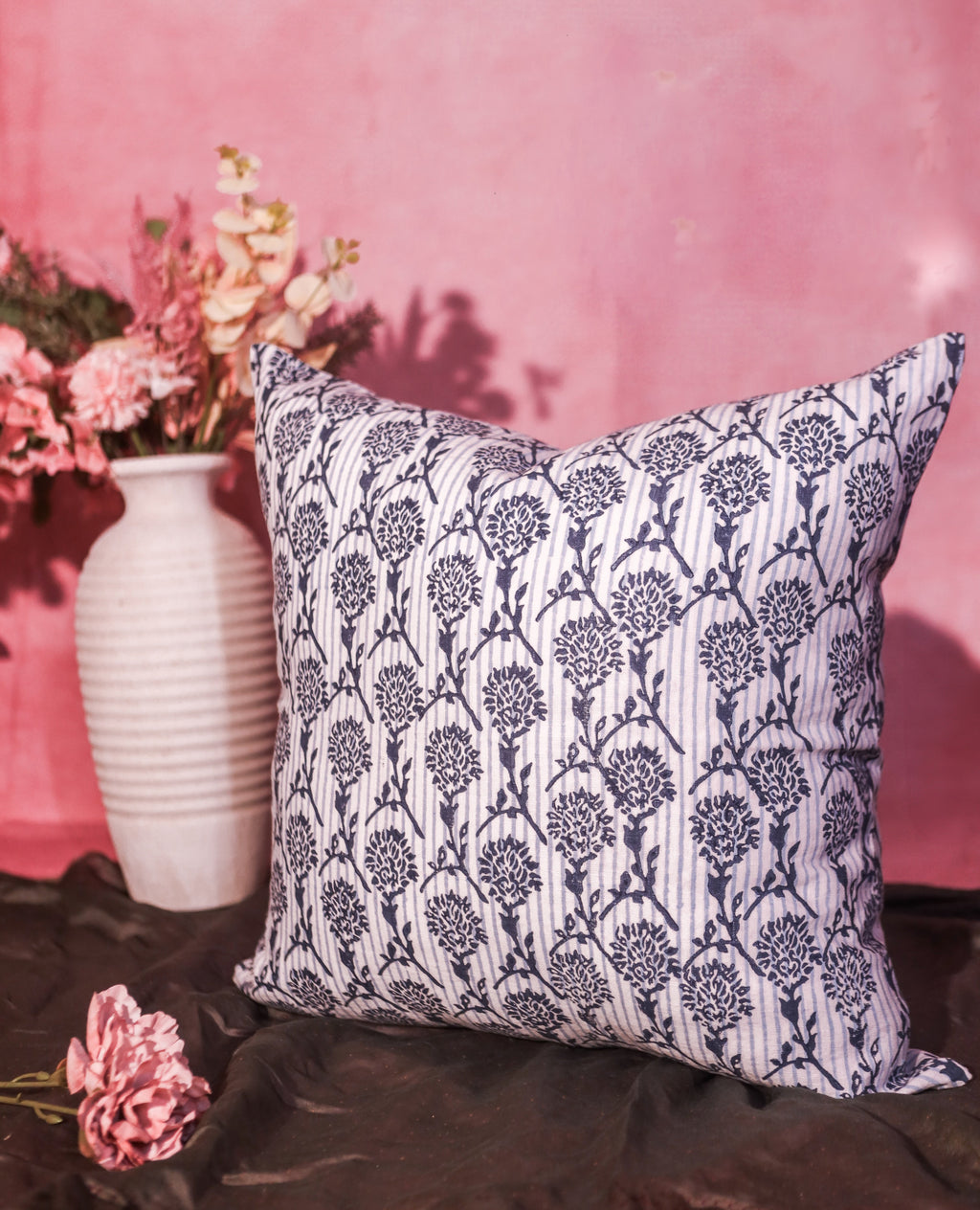 Nikhar Linen Pillow Cover — Azure Blue