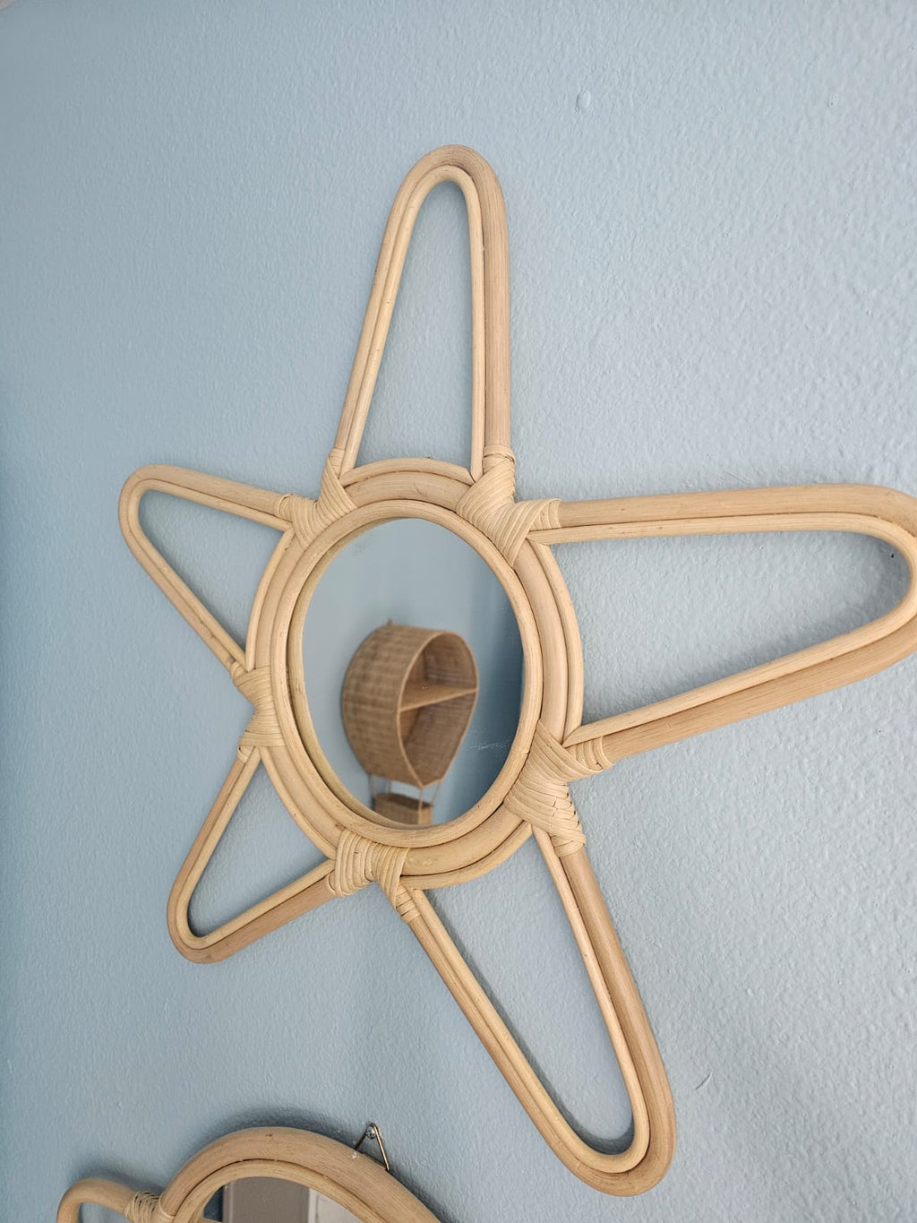Natural Rattan Star Wall Mirror