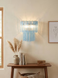Star Shaped Blue Textured Glass Wall Lamp