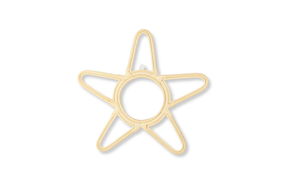 Natural Rattan Star Wall Mirror