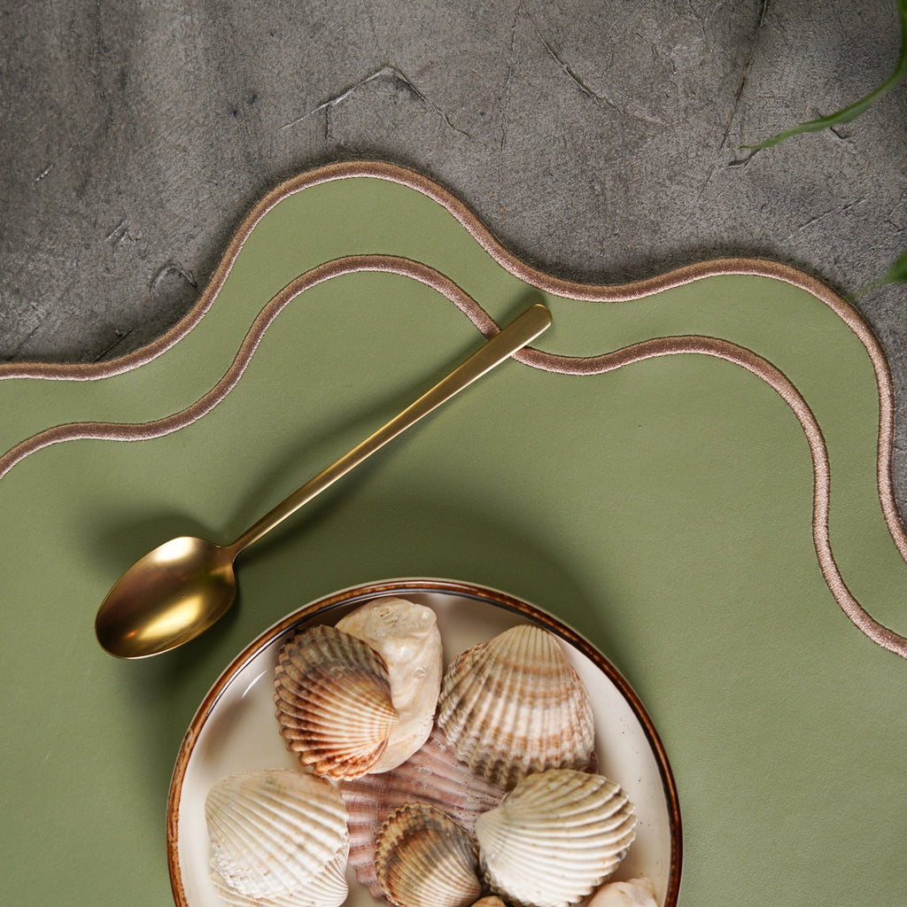 HAVEN LIGHT GREEN FAUX LEATHER PLACEMAT (Set Of 4)