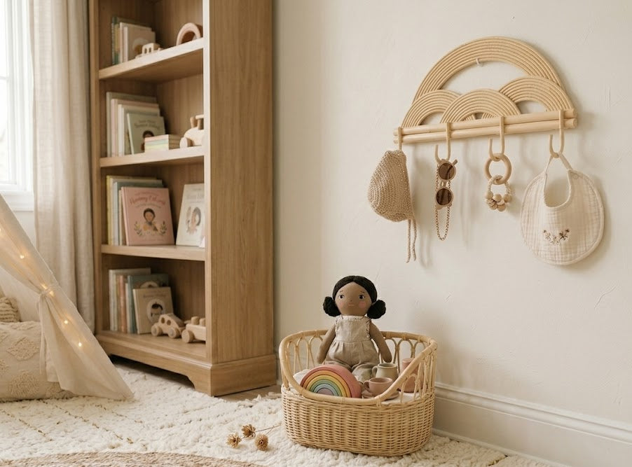 Natural Rattan Rainbow Wall Rack