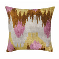 Sunset Tide Silk Velvet Ikat Throw Pillow Cover 20 X 20