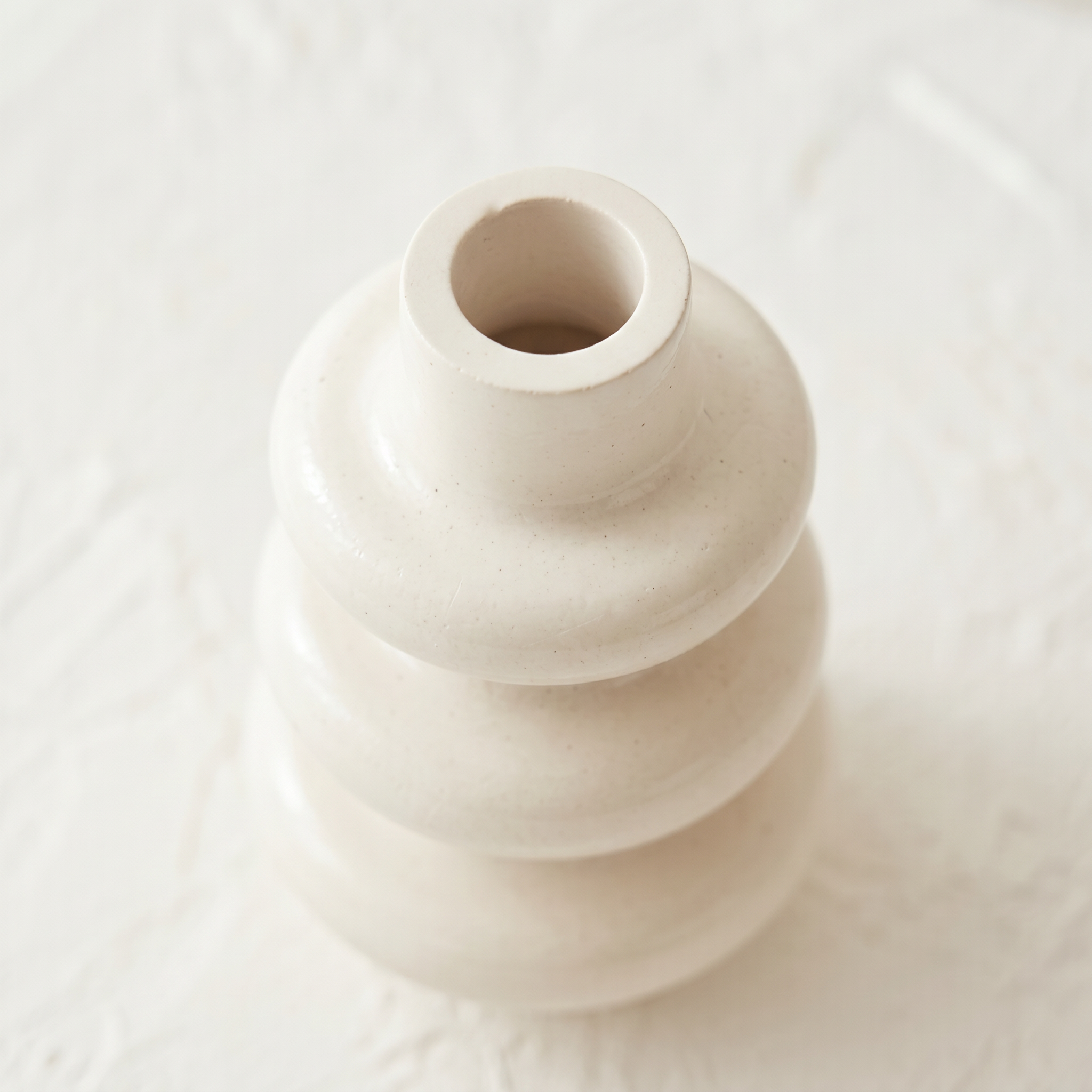 Stacked Bubble 3-Tier Vase, Gypsum White 5"