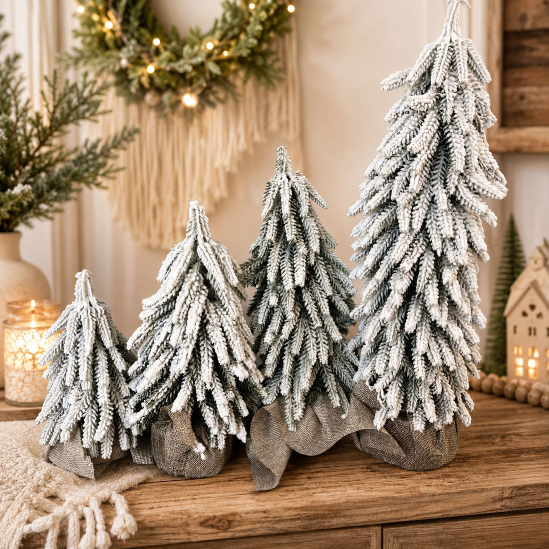 Flocked Mini Christmas Trees