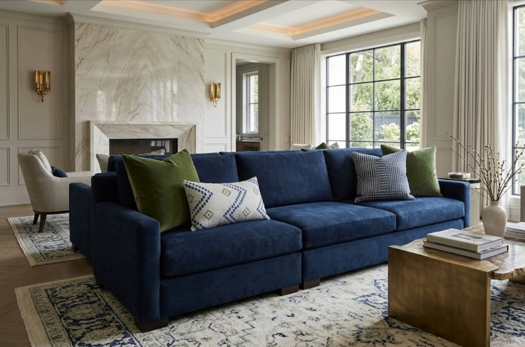 Taj Pillow Cover in Indigo/Green, Peter Dunham Textiles