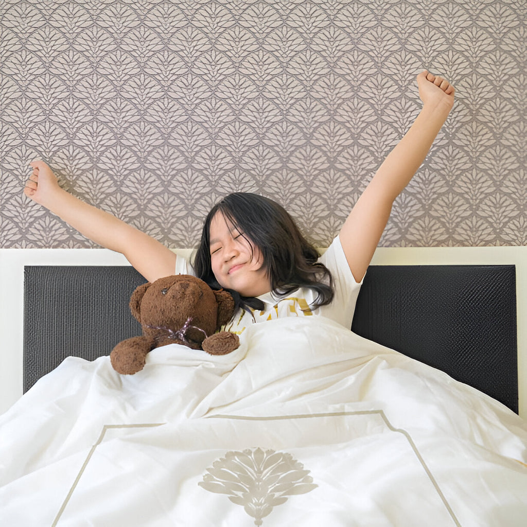 Leafy Embroidered Cotton Sateen Duvet Cover Set