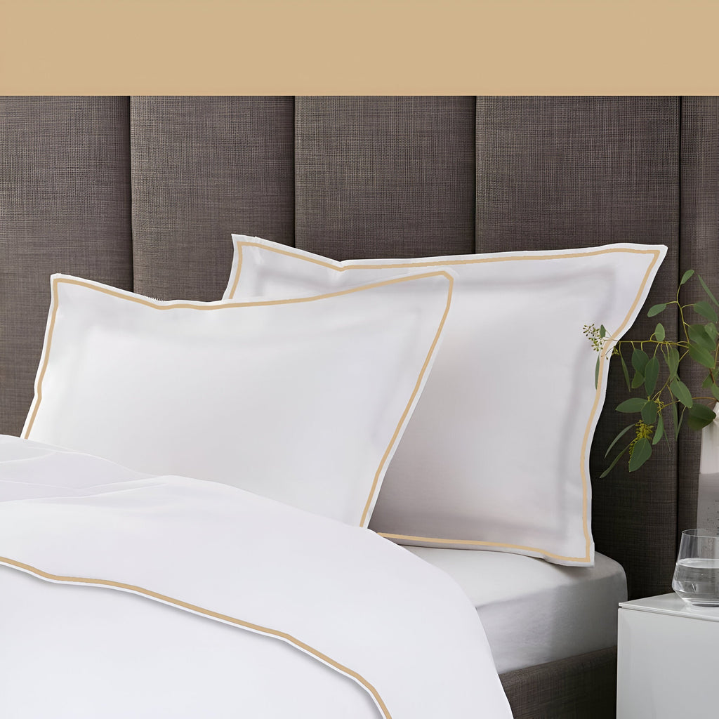 400TC Embroidery Cotton Sateen Solid Duvet Cover Set