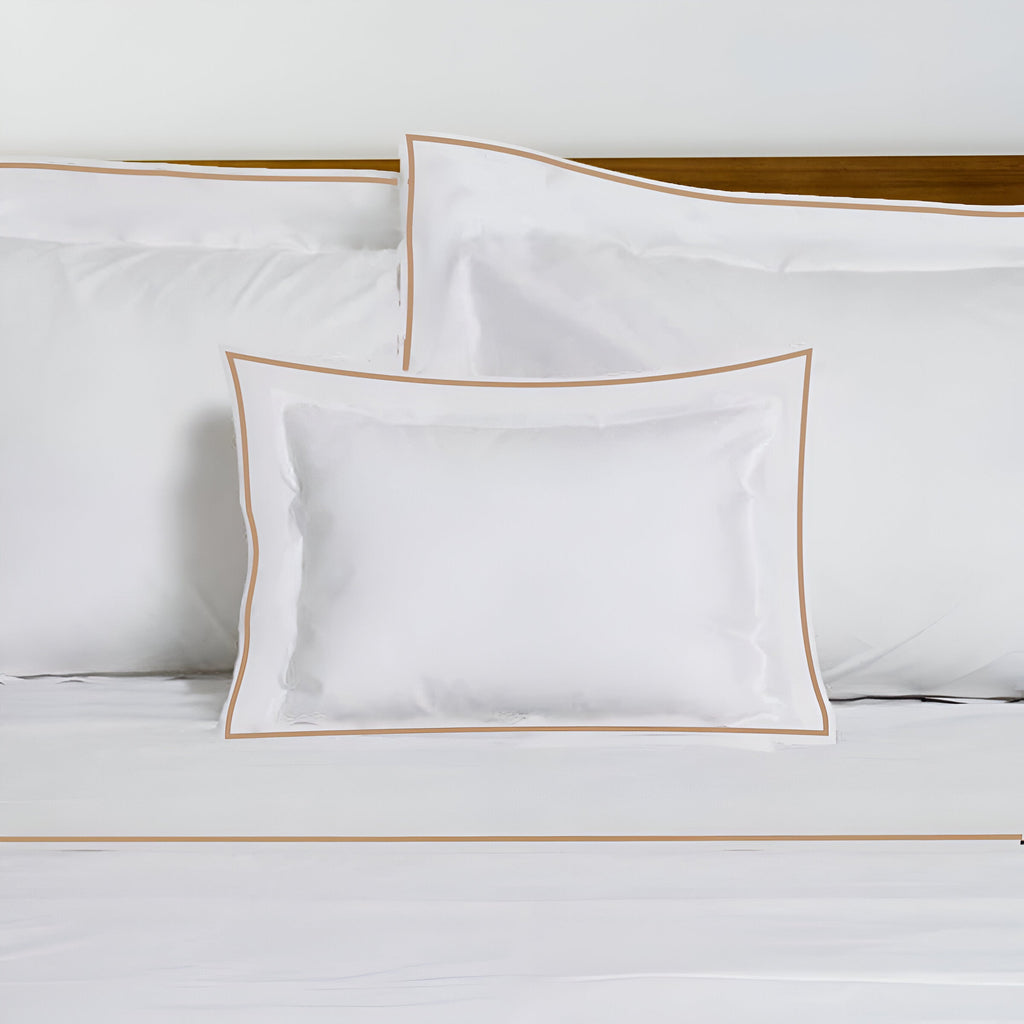 400TC Embroidery Cotton Sateen Solid Duvet Cover Set