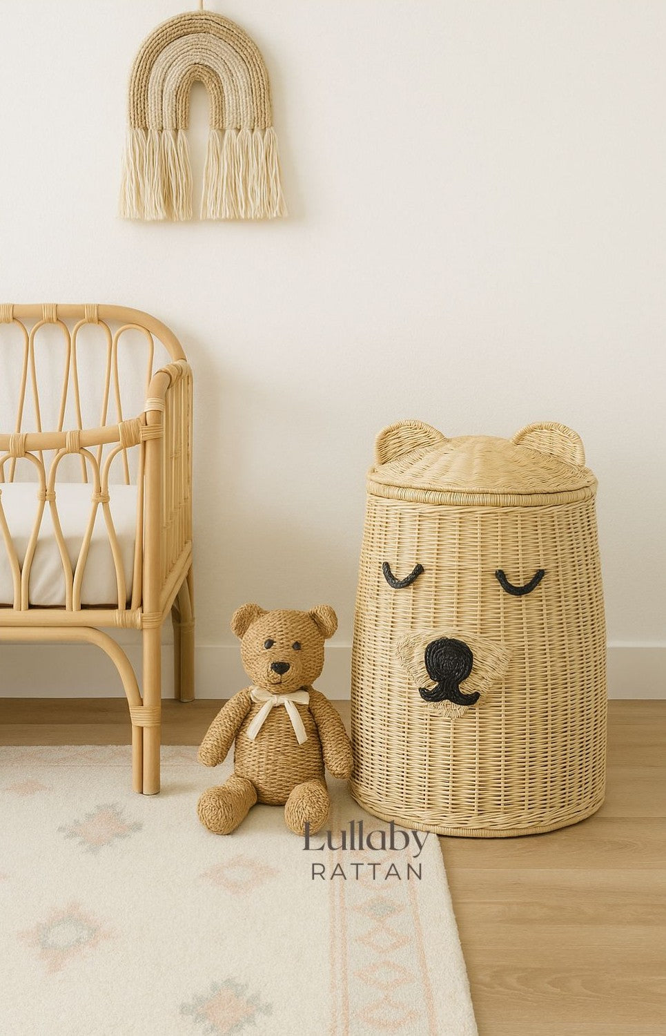 Natural Rattan Bear Hamper