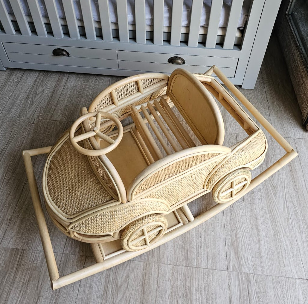 Vintage Rattan Rocking Car