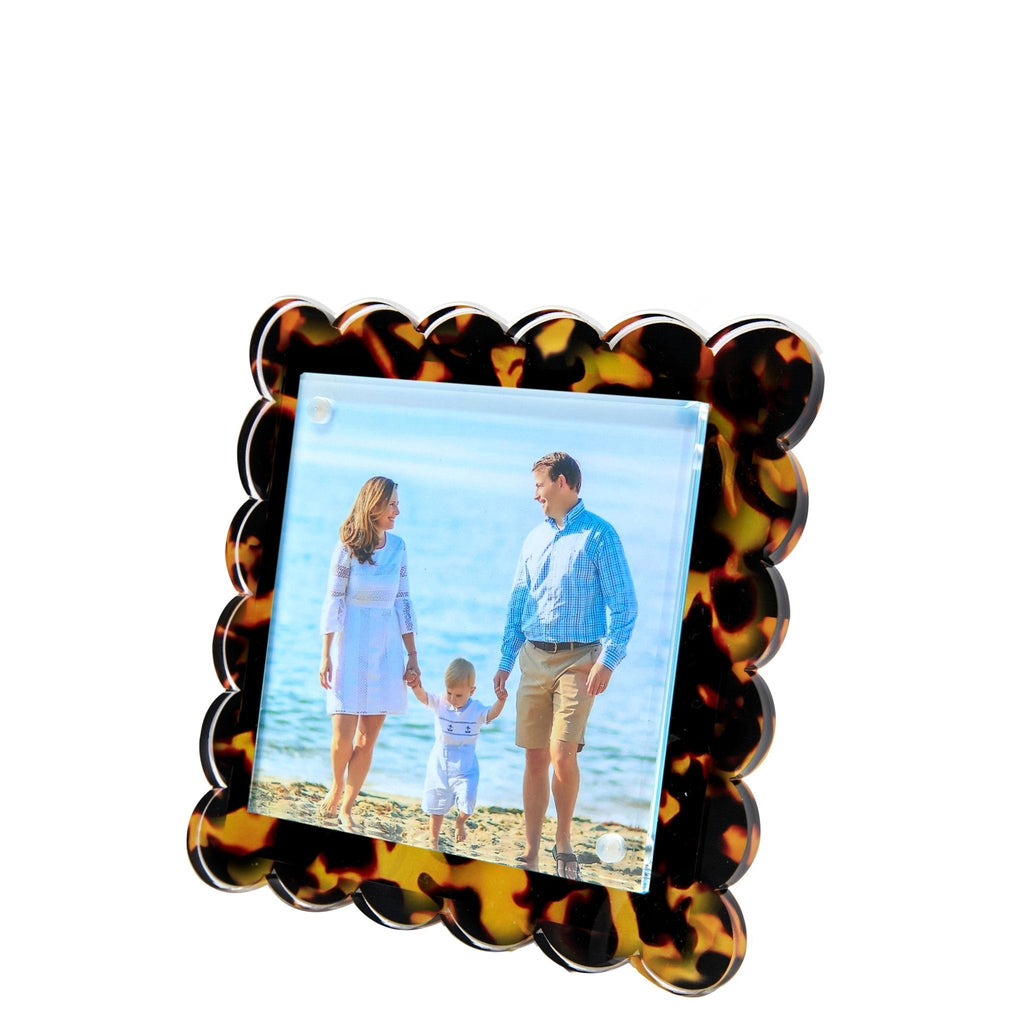 Tortoise Acrylic Square Scallop Frame