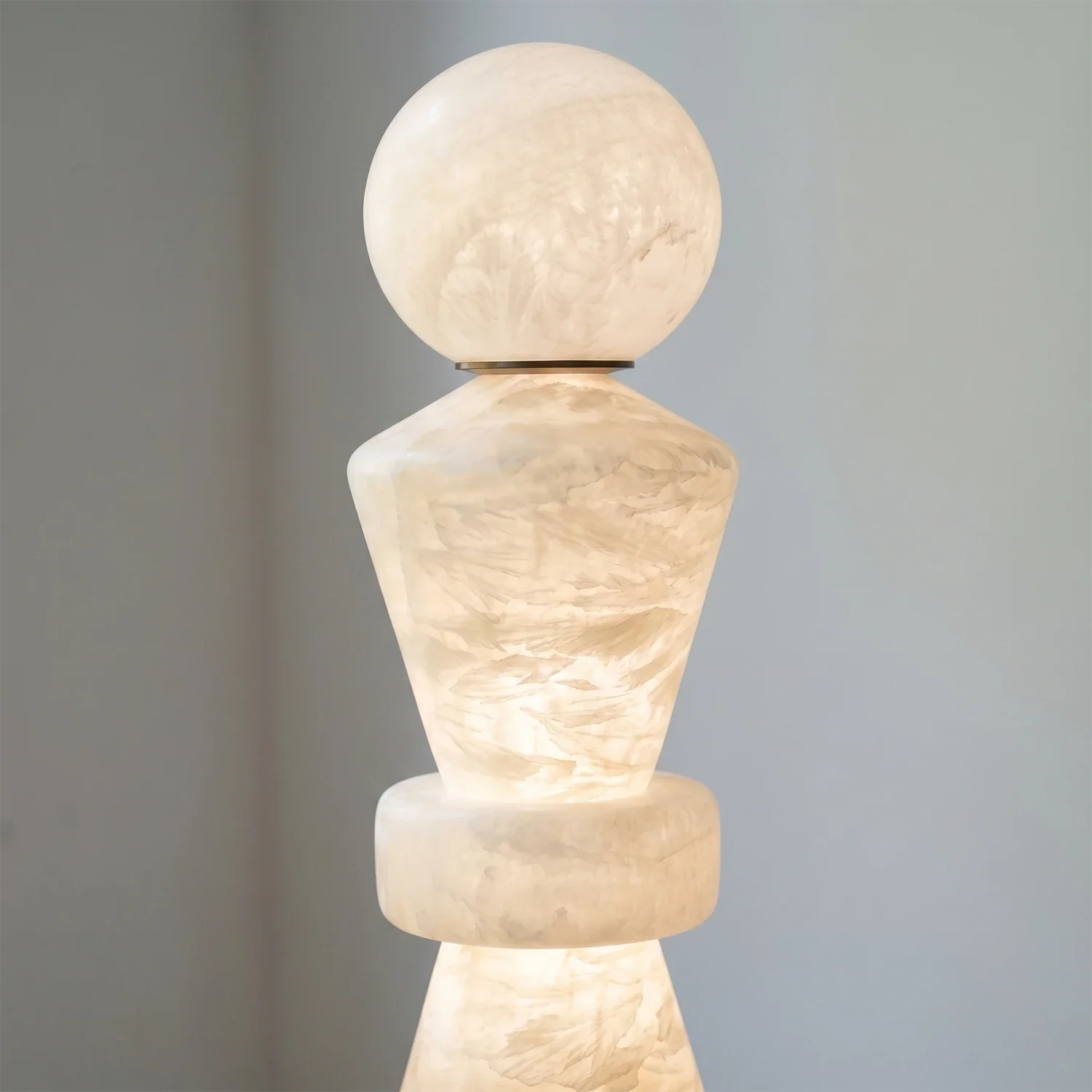 Totem Stacked Alabaster Floor Lamp