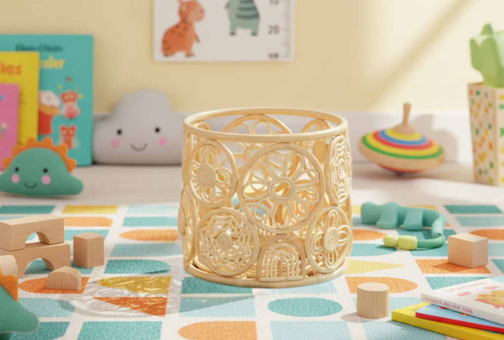 Rainbow Rattan Storage Hamper