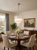 Transparent Murano Glass Tube Chandelier