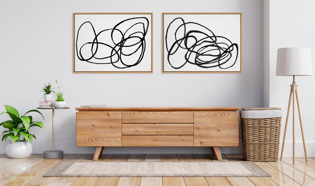 Sylvie Ring of Light and Ring of Light 2 Framed Canvas Art Set by Nikki Chu