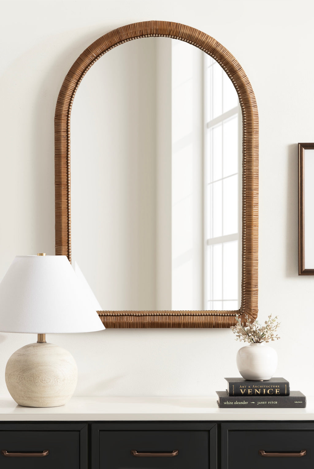 Rahfy Beaded Arch Framed Wall Mirror