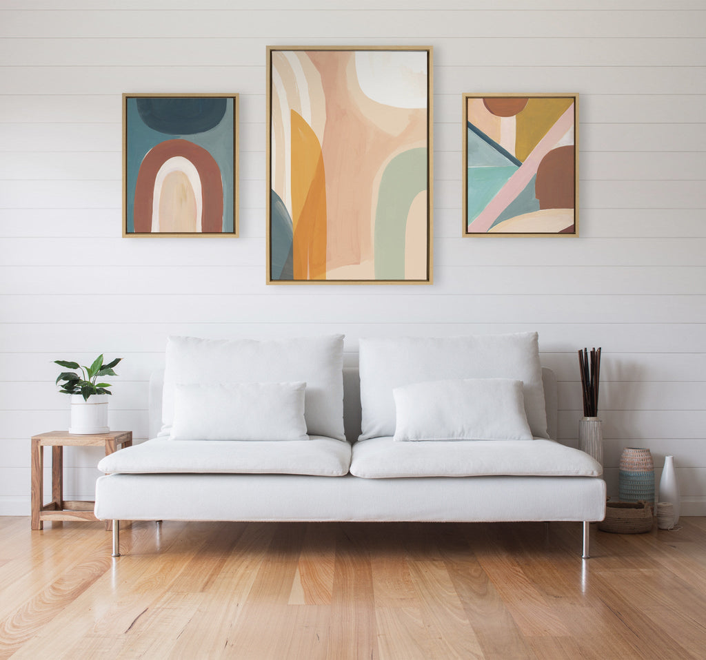 Sylvie Sunrise Over Marrakesh, Teotitlan Valley Study 1 and Teotitlan Valley Study 2 Framed Canvas by Kate Aurelia Holloway