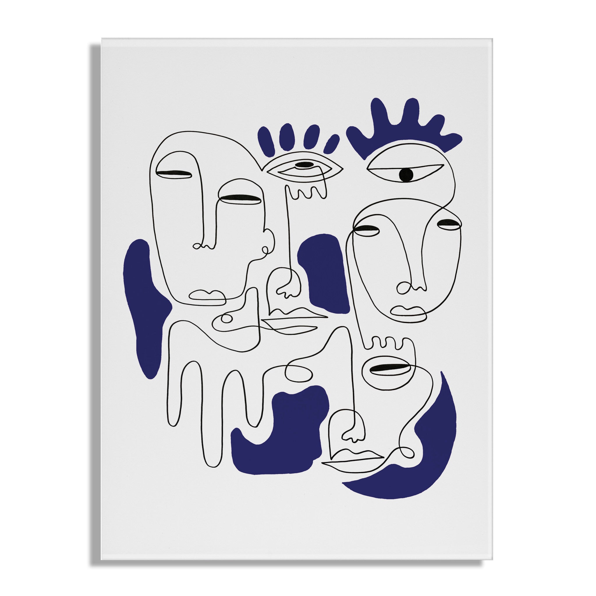 Mystery Blue Floating Acrylic Art by Shatha Al Dafai