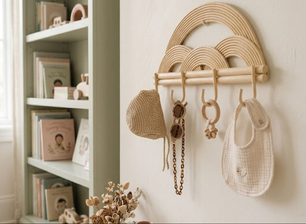 Natural Rattan Rainbow Wall Rack