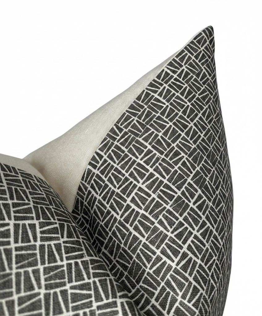 Camber Pillow Cover in Charcoal, Lindsay Alker Textiles