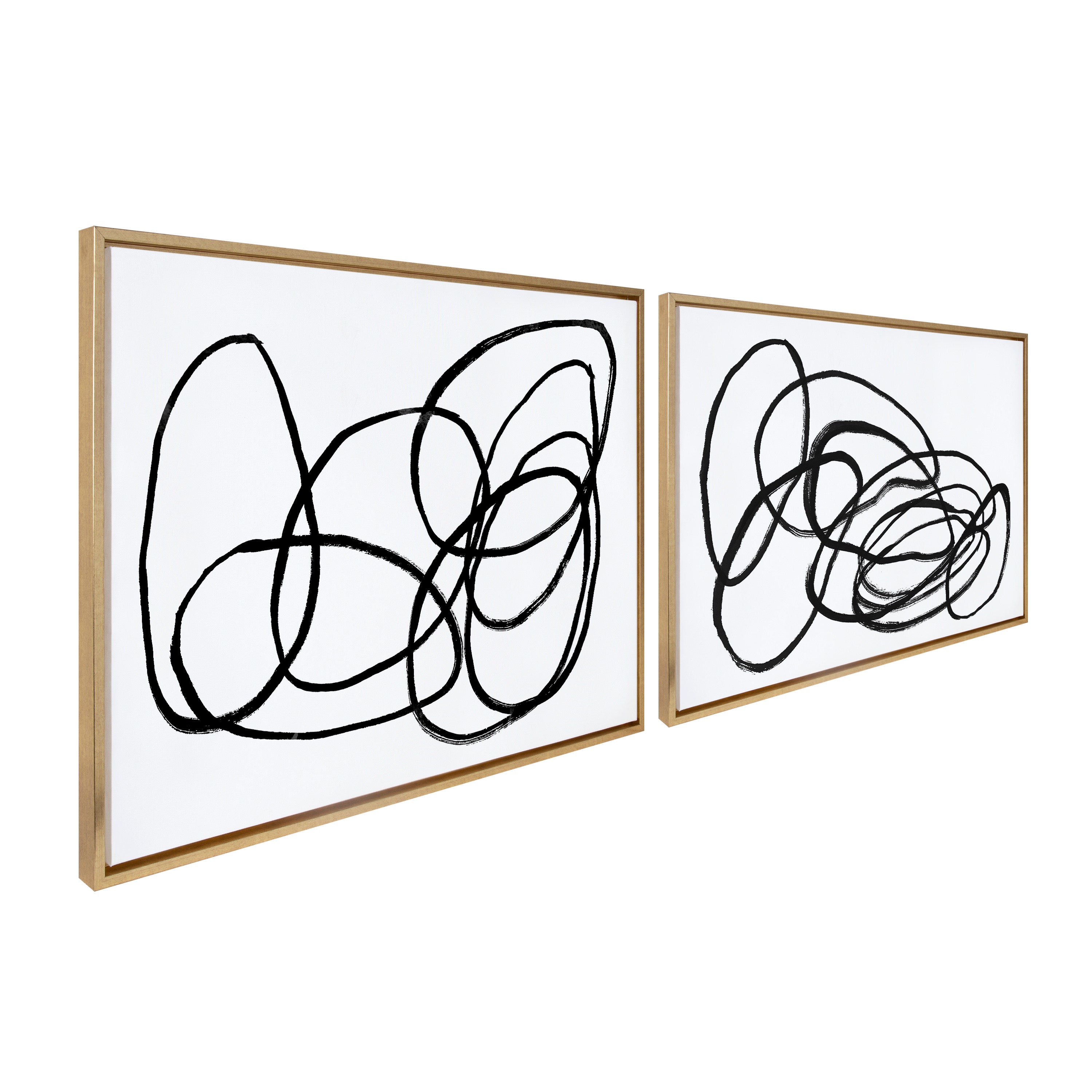 Sylvie Ring of Light and Ring of Light 2 Framed Canvas Art Set by Nikki Chu