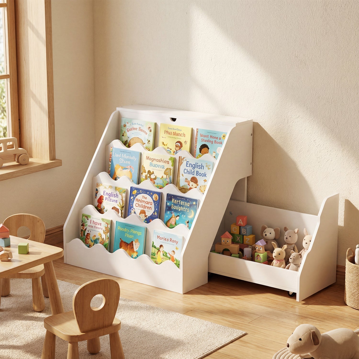 2-In-1 Kids Bookshelf & Toy Storage Organizer