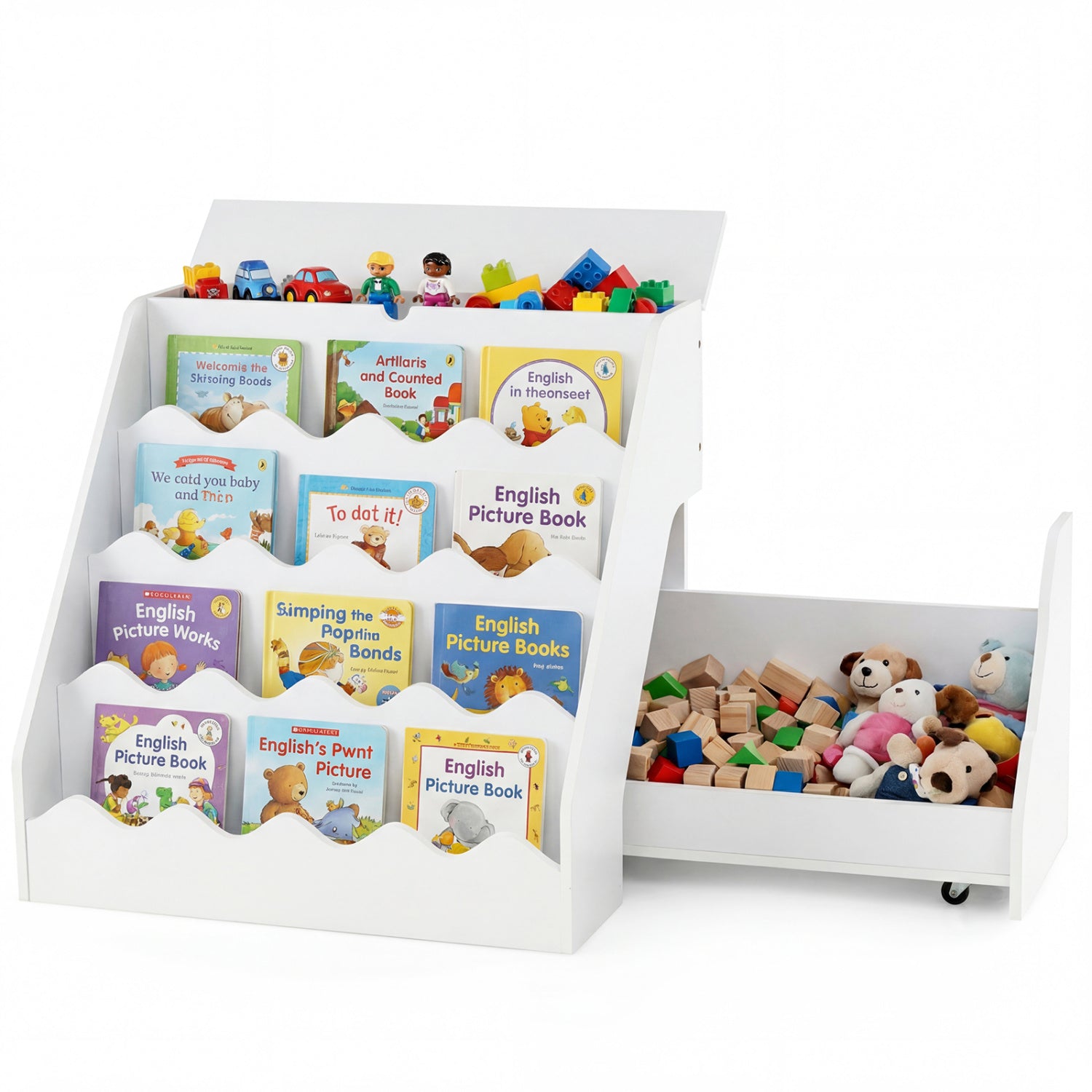 2-In-1 Kids Bookshelf & Toy Storage Organizer