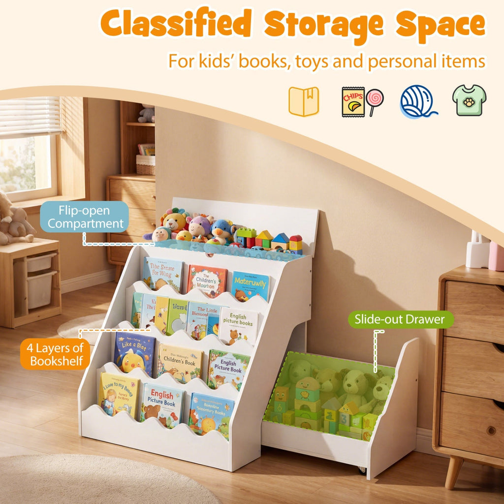 2-In-1 Kids Bookshelf & Toy Storage Organizer