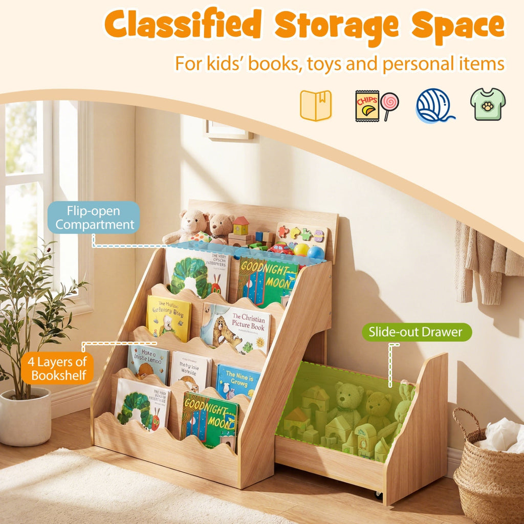 2-In-1 Kids Bookshelf & Toy Storage Organizer