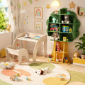 Kids Table and Chair Set with Tree Bookshelf Organizer
