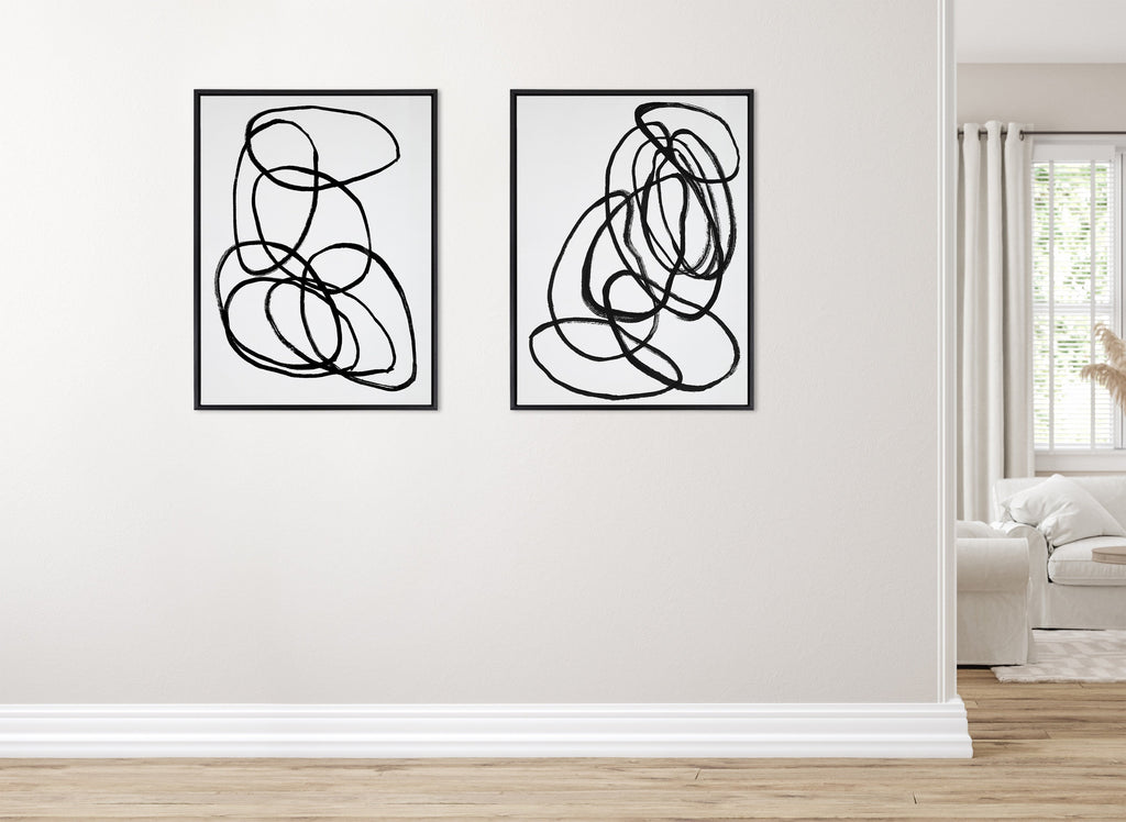 Sylvie Ring of Light and Ring of Light 2 Framed Canvas Art Set by Nikki Chu