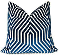 Vanderbilt Velvet Pillow Cover in Navy Blue, Schumacher Textiles