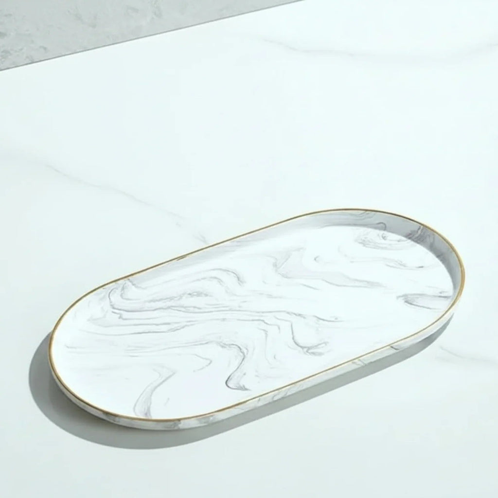 Vanity Tray - Non-Slip Marble Large