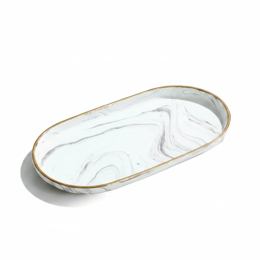 Vanity Tray - Non-Slip Marble Large