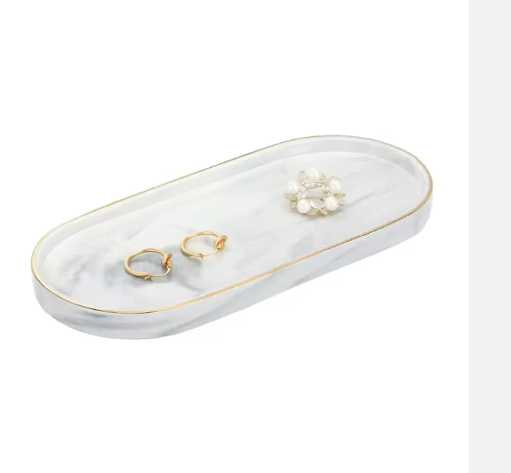 Vanity Tray - Non-Slip Marble Large