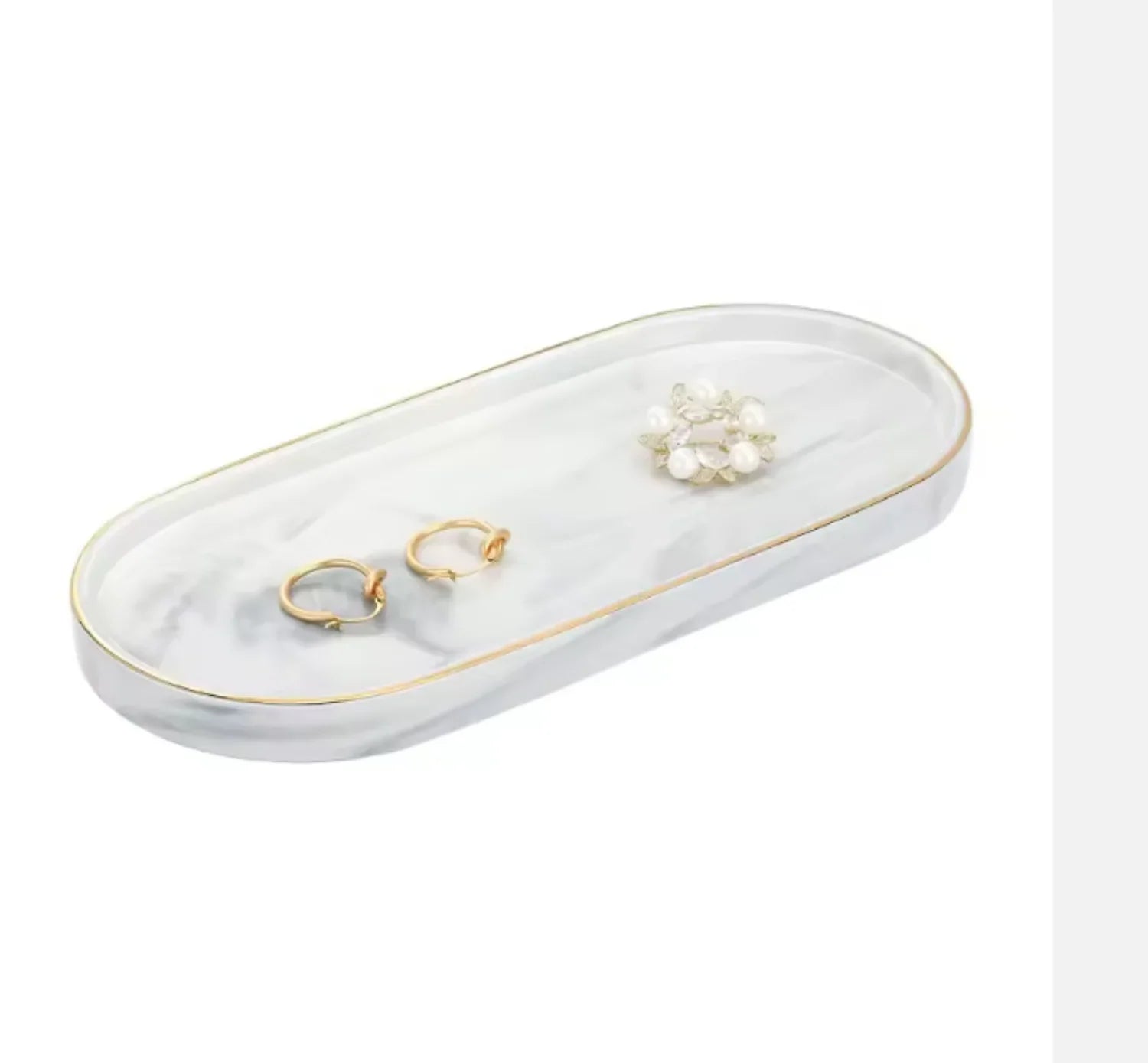 Vanity Tray - Non-Slip Marble Large