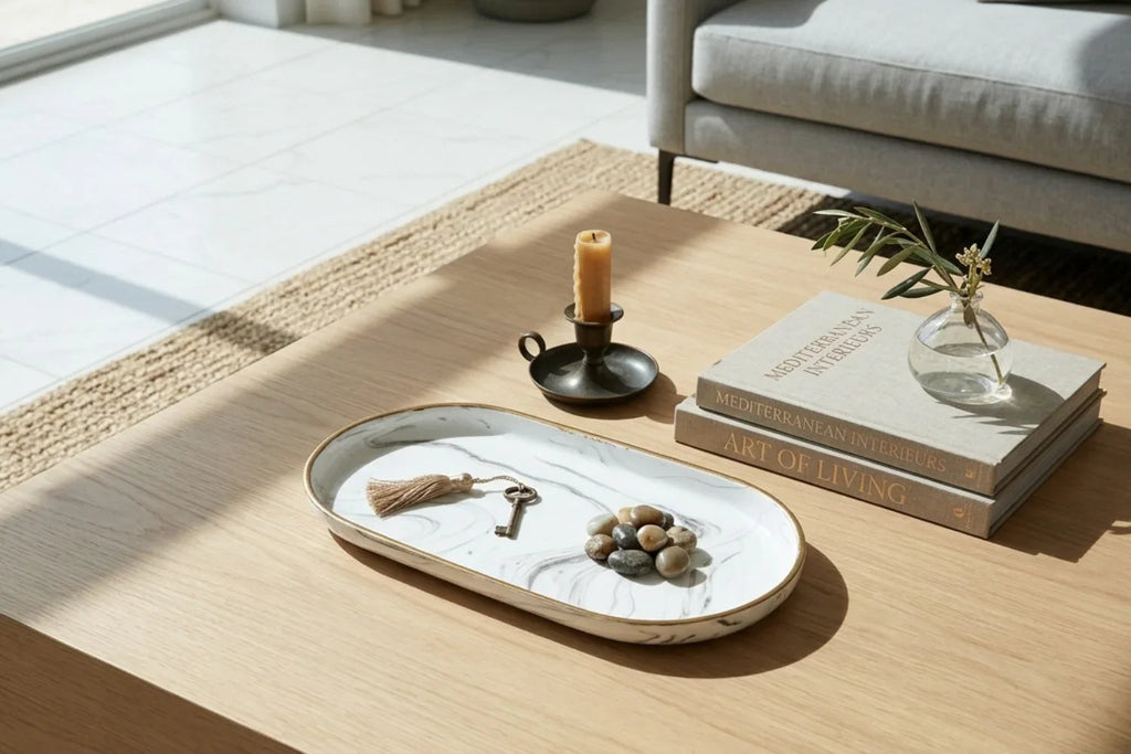 Vanity Tray - Non-Slip Marble Large