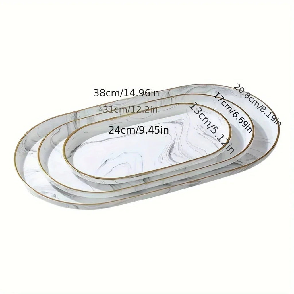 Vanity Tray - Non-Slip Marble Large