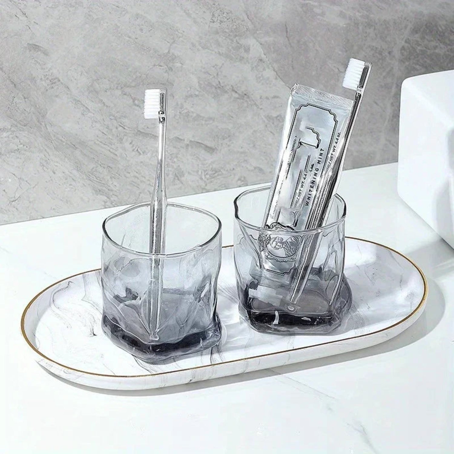 Vanity Tray - Non-Slip Marble Large