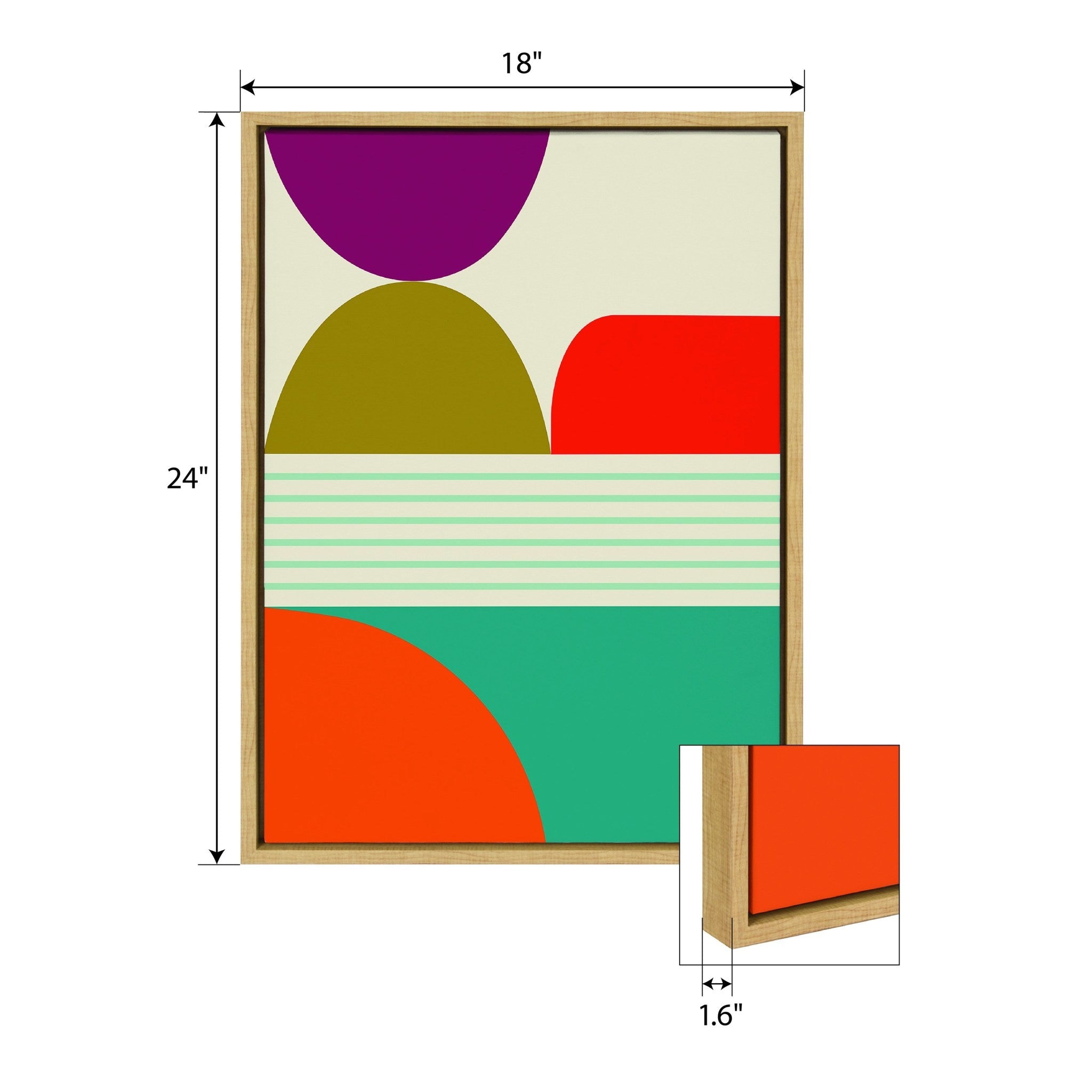 Sylvie Mid Century Modern Patterns Framed Canvas Set by Rachel Lee of My Dream Wall