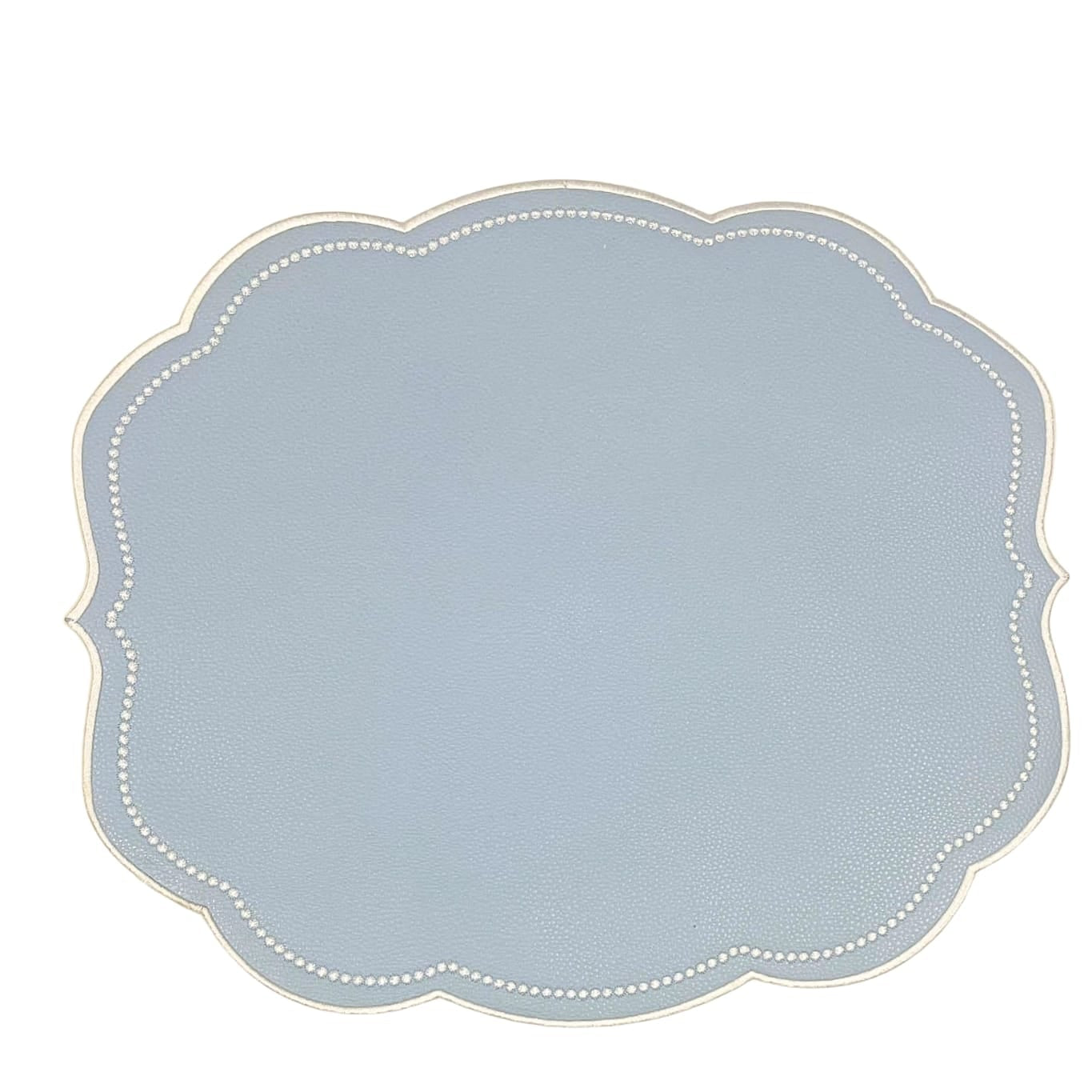 VELOUR LIGHT BLUE FAUX LEATHER PLACEMAT (Set Of 4)