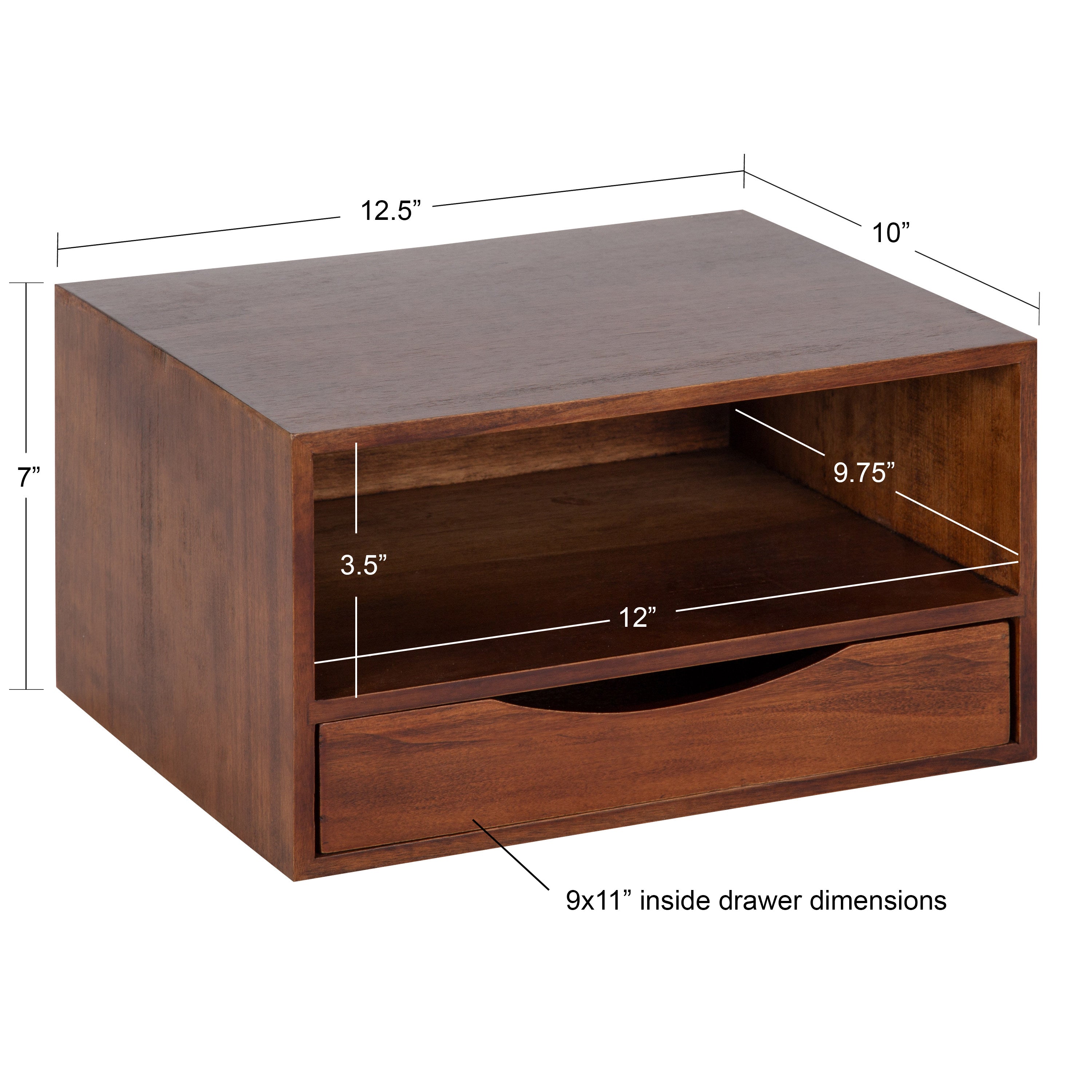 Hutton Floating Wall Shelf with Drawer