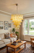 Vintage Caramel Murano Glass Petals Chandelier