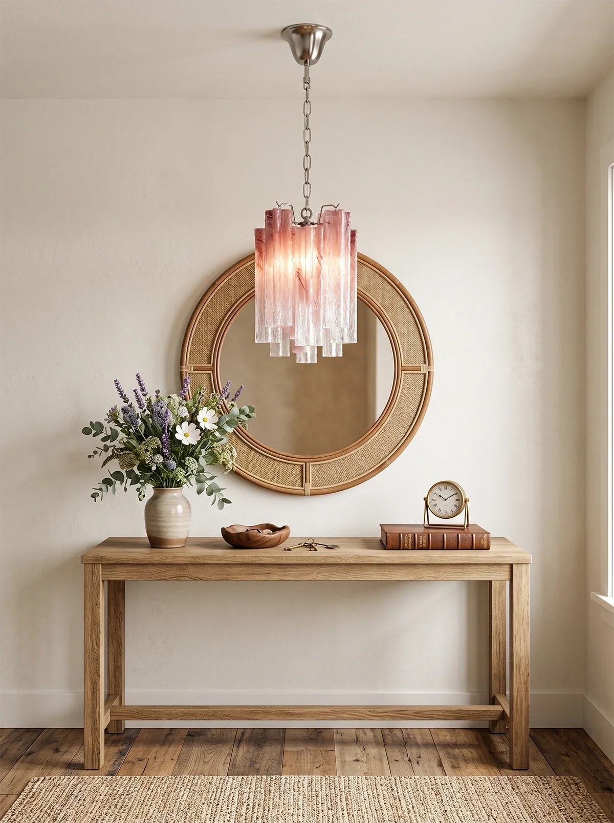 Vintage Murano Glass Chandelier — Gradient Red