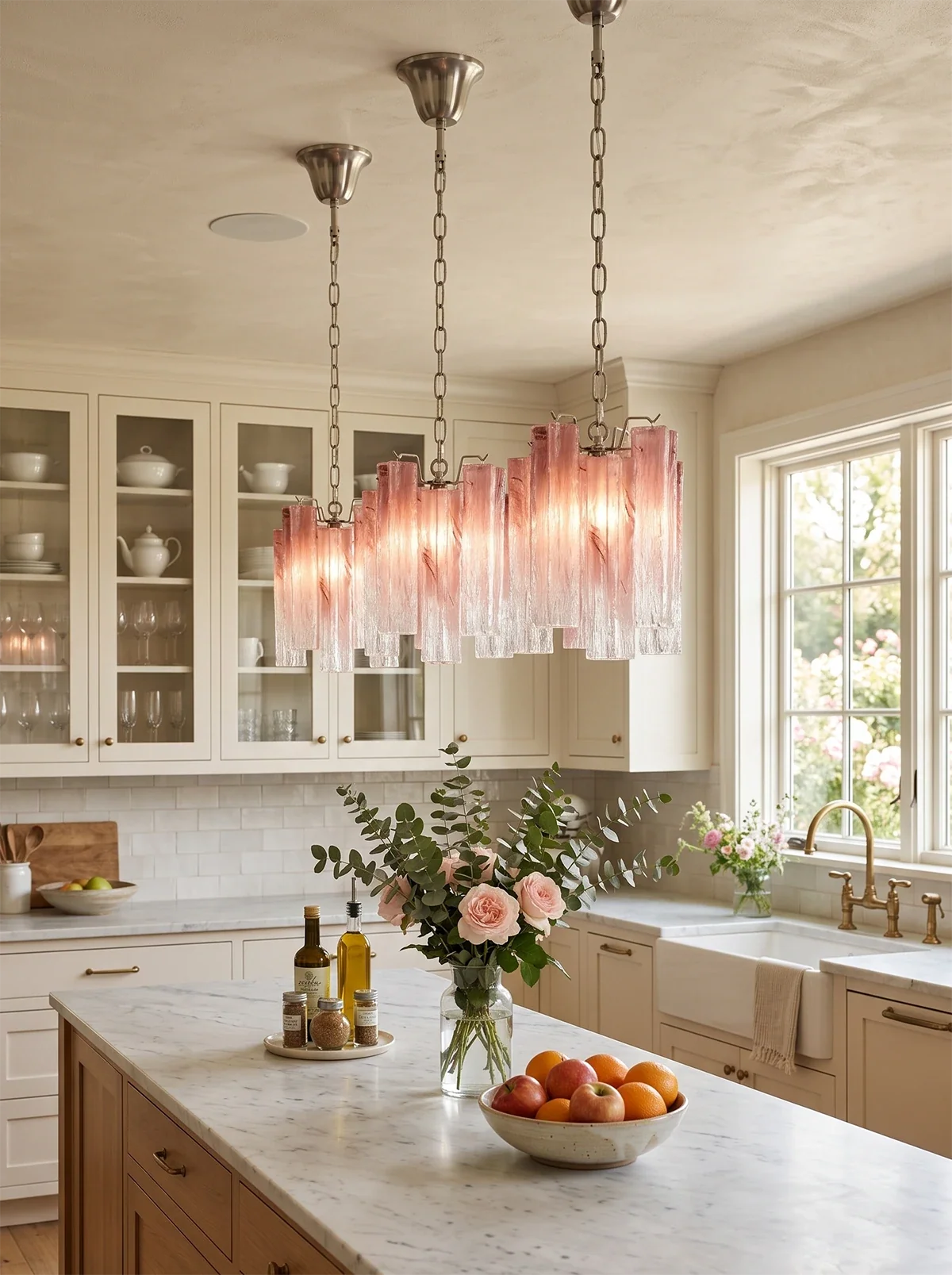Vintage Murano Glass Chandelier — Gradient Red