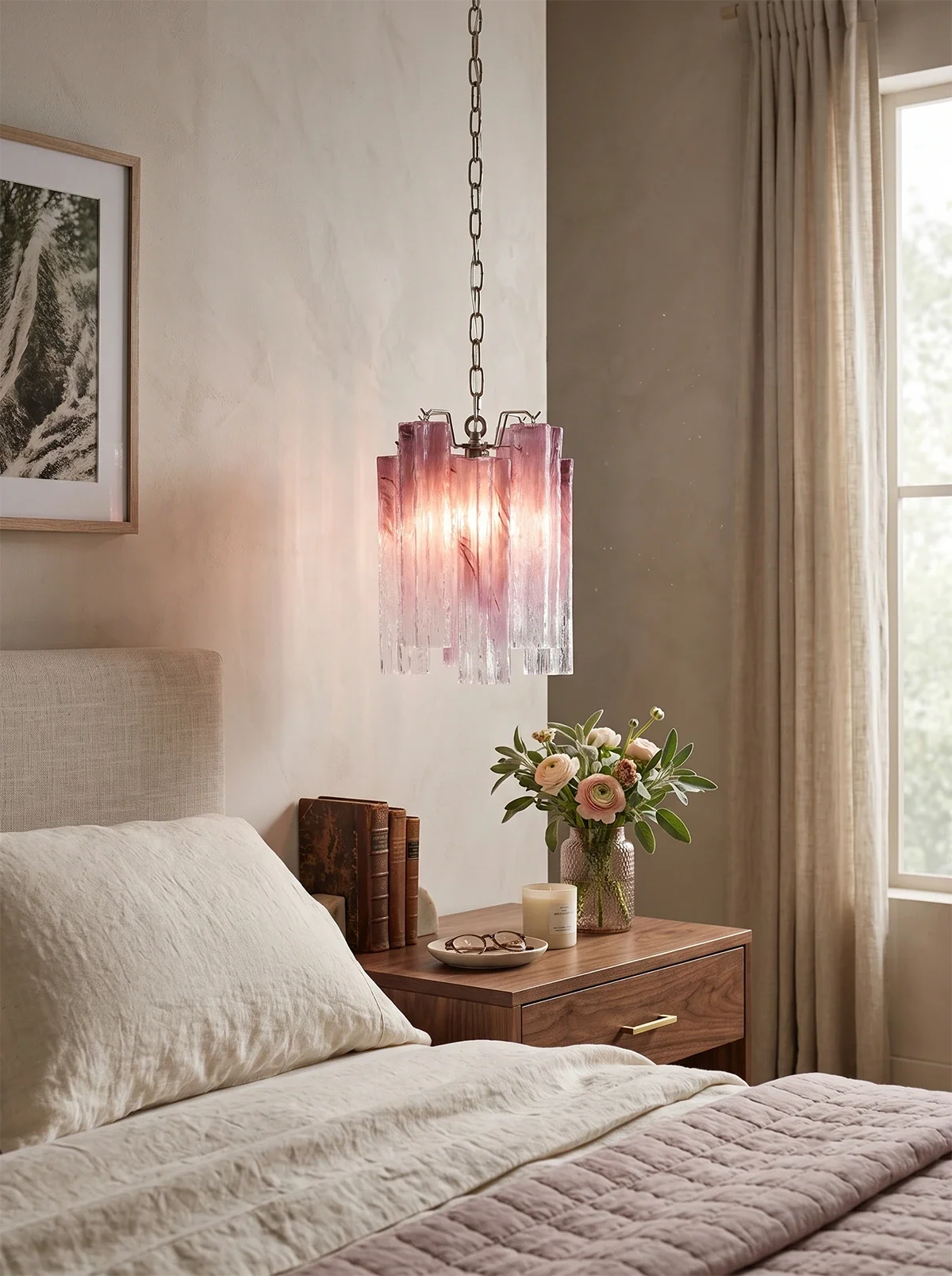 Vintage Murano Glass Chandelier — Gradient Red