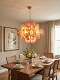 Vintage Murano Pink Disks Chandelier