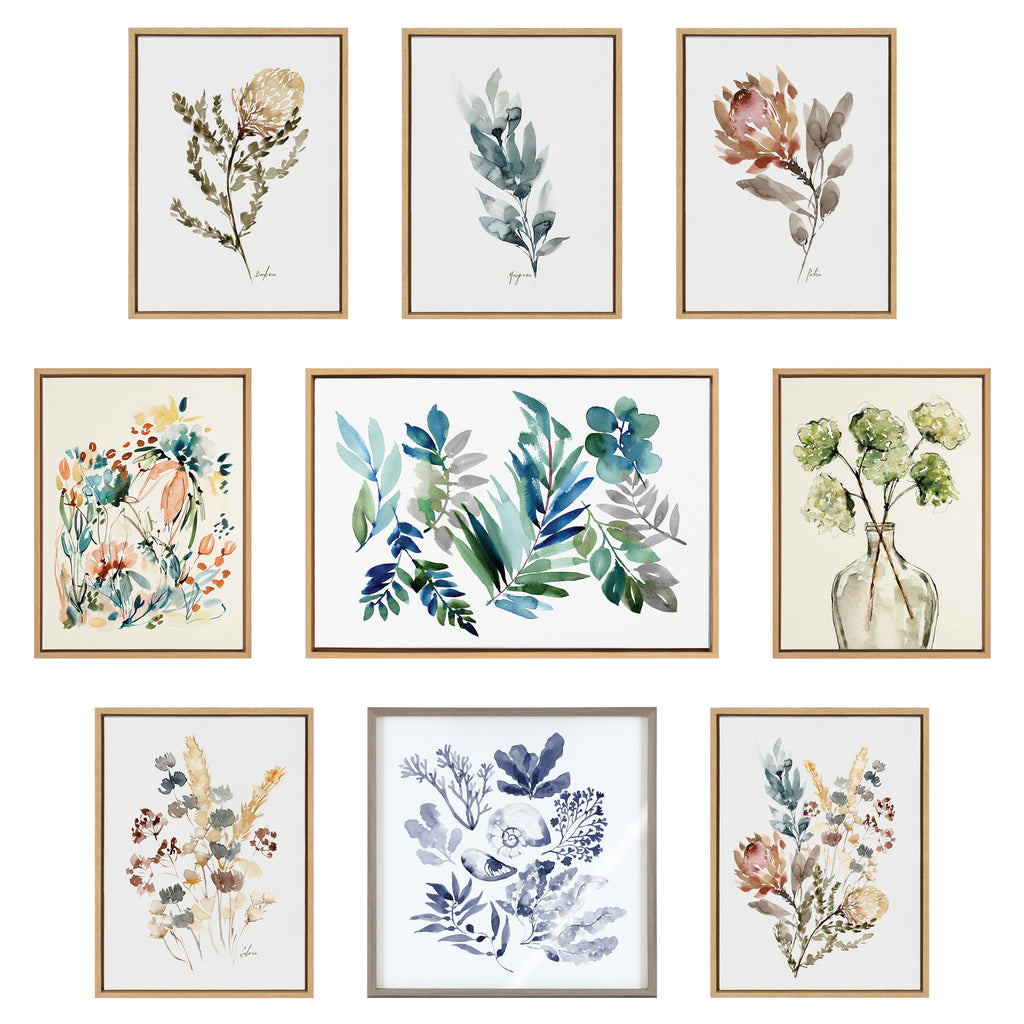 Sylvie Wild Banksia Wild Salvia and Wild King Protea Framed Canvas by Sara Berrenson